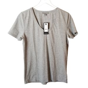 AETHER Women's Short Sleeve V-Neck Tee Size Small Heather Gray Casual NEW